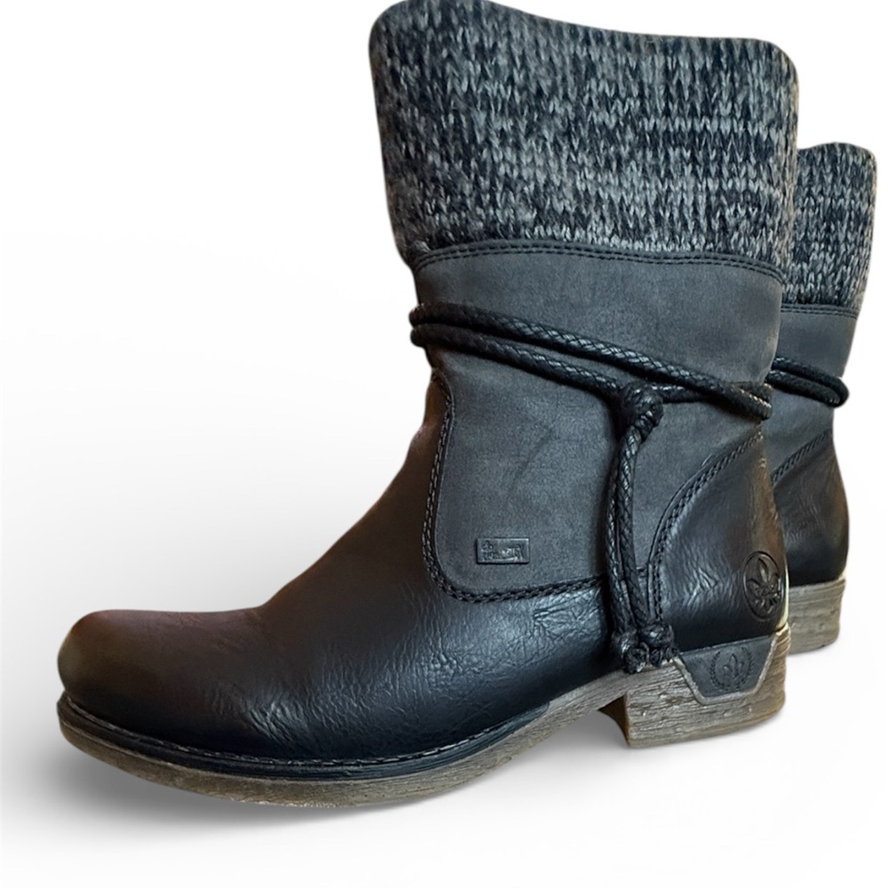 Rieker Black and Gray Winter Boots